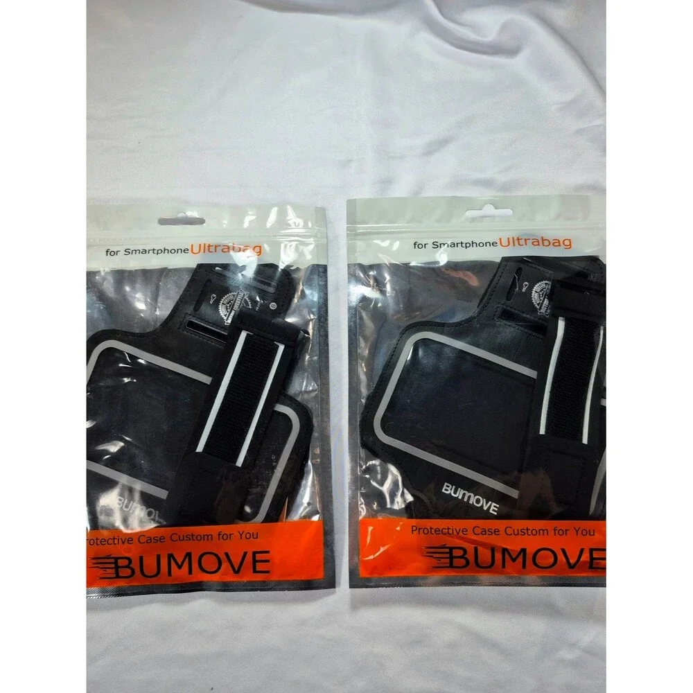 NWT BUMOVE Bundle (2) Smartphone Running Armbands - Black BOGO